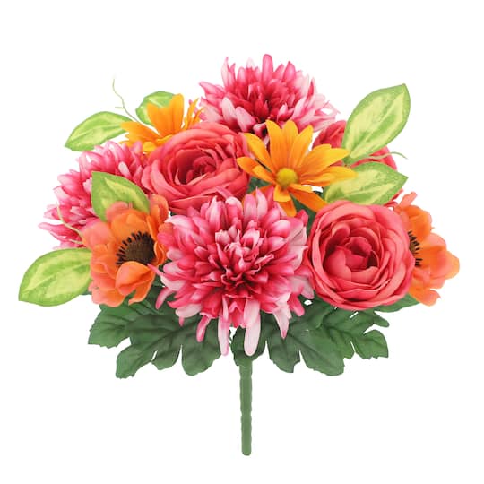 Orange &#x26; Pink Mixed Dahlia &#x26; Ranunculus Bush by Ashland&#xAE;
